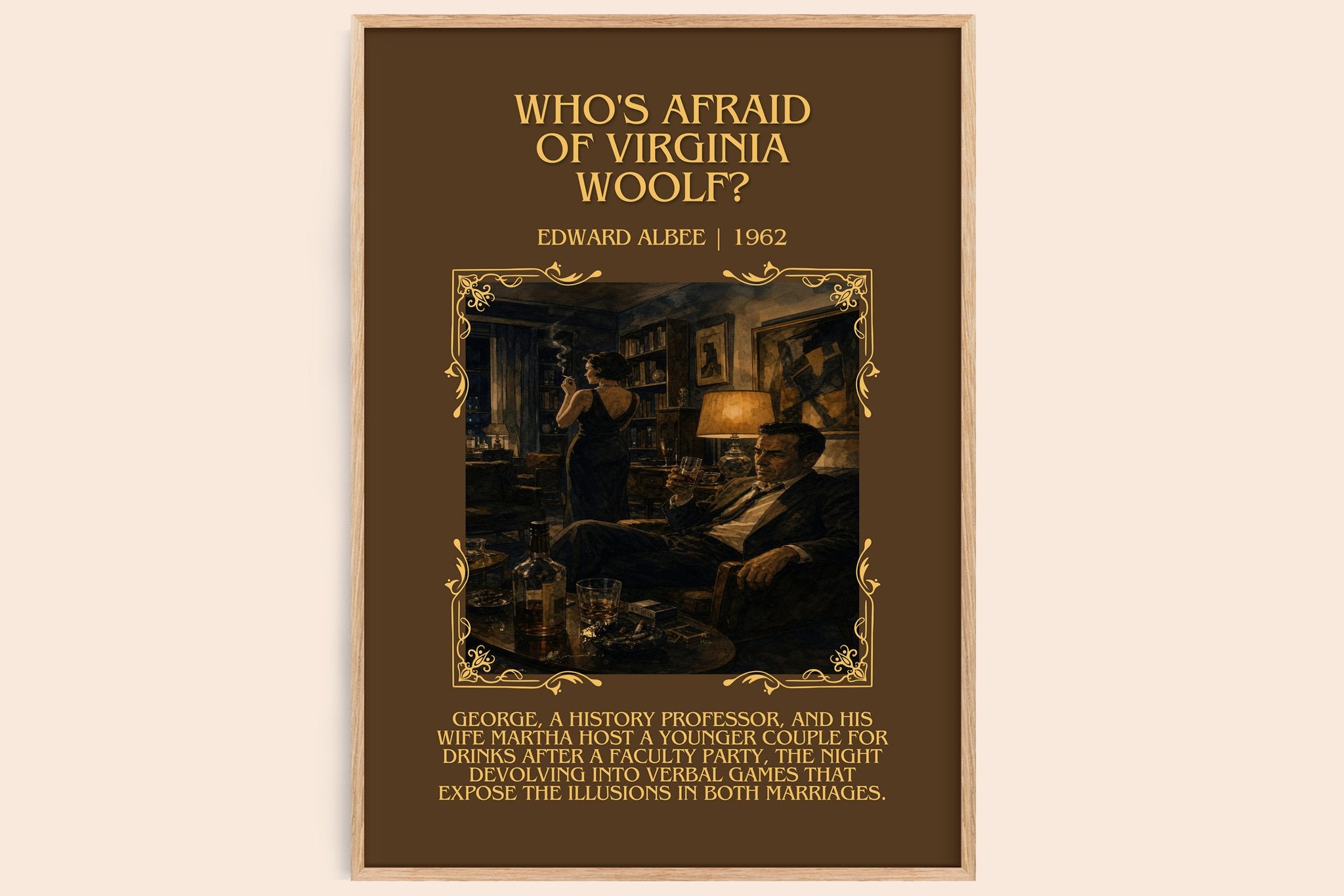 Who's Afraid of Virginia Woolf? Minimalist Book Poster by Edward Albee