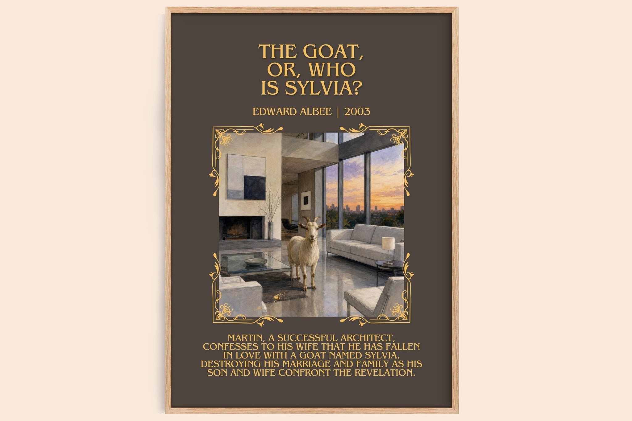 The goat, or, Who is Sylvia? Minimalist Book Poster by Edward Albee