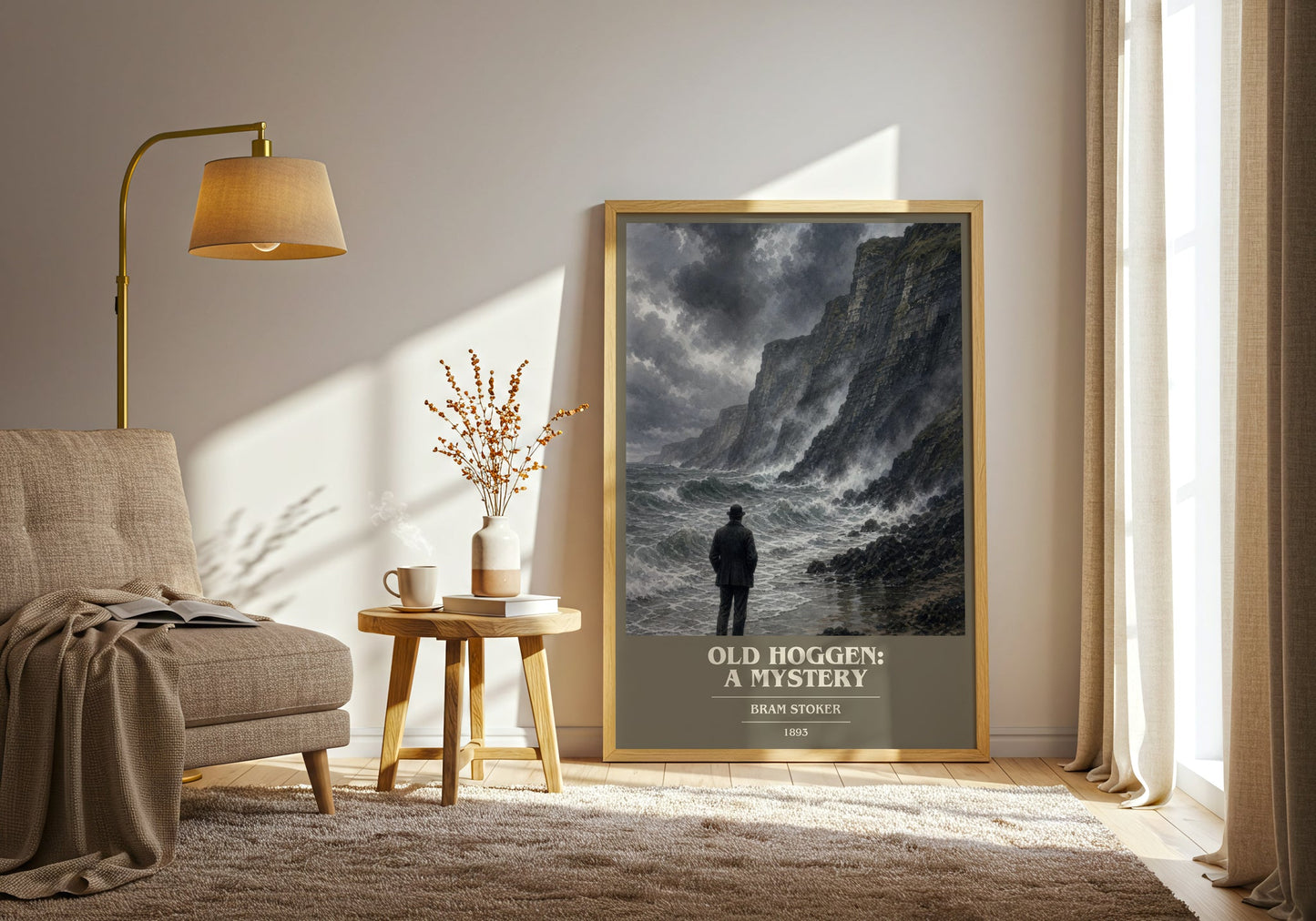 Old Hoggen: A Mystery book cover print on bookshelf – Bram Stoker fan gift