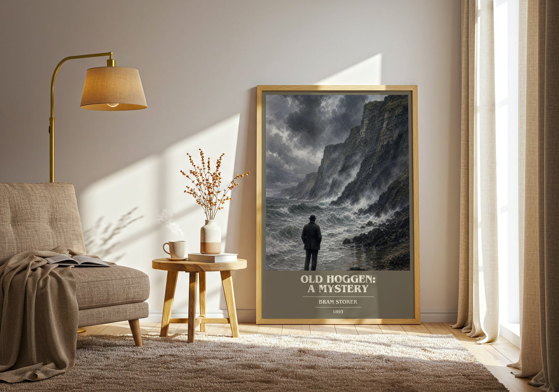 Old Hoggen: A Mystery book cover print on bookshelf – Bram Stoker fan gift