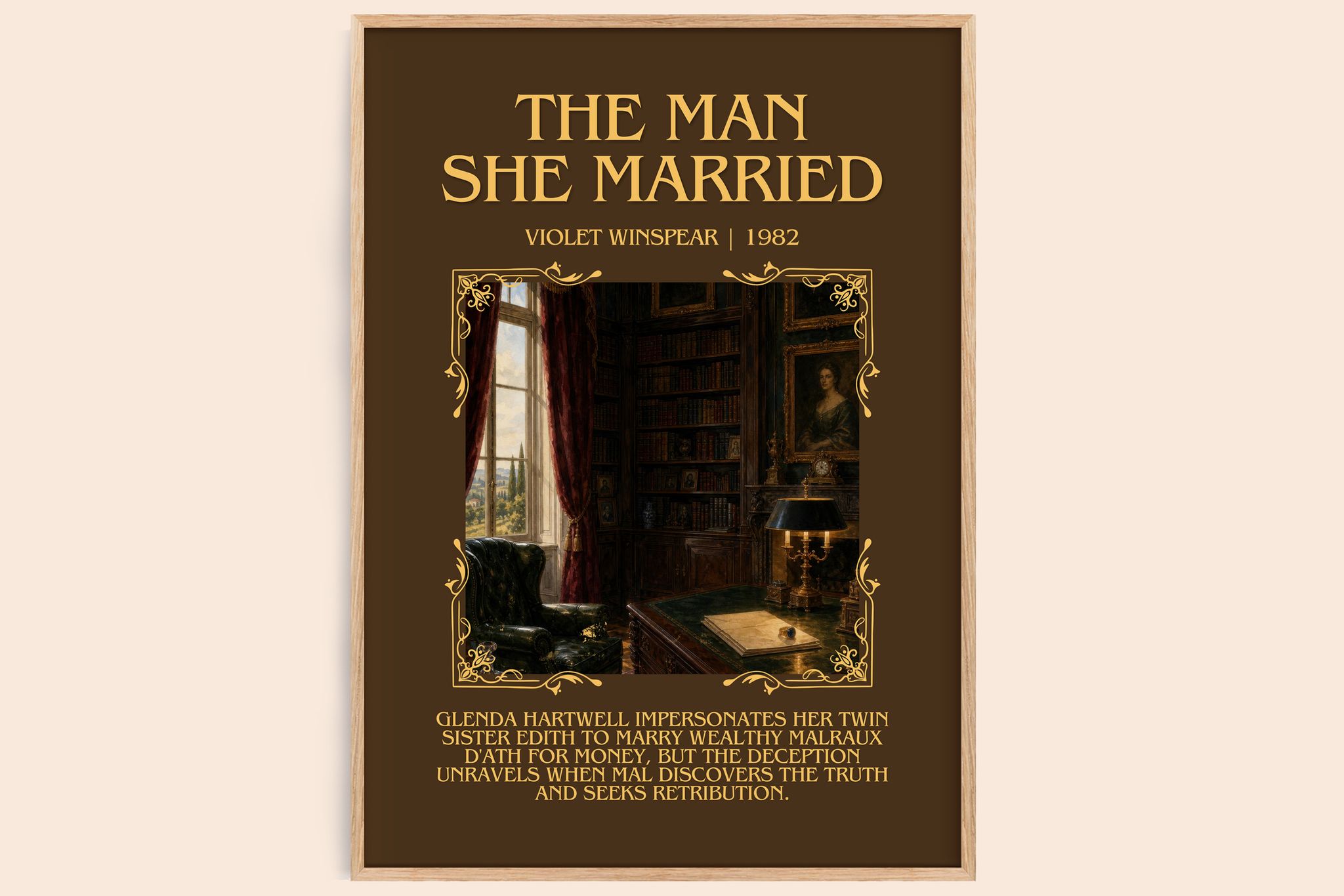 The Man She Married Minimalist Book Poster by Violet Winspear