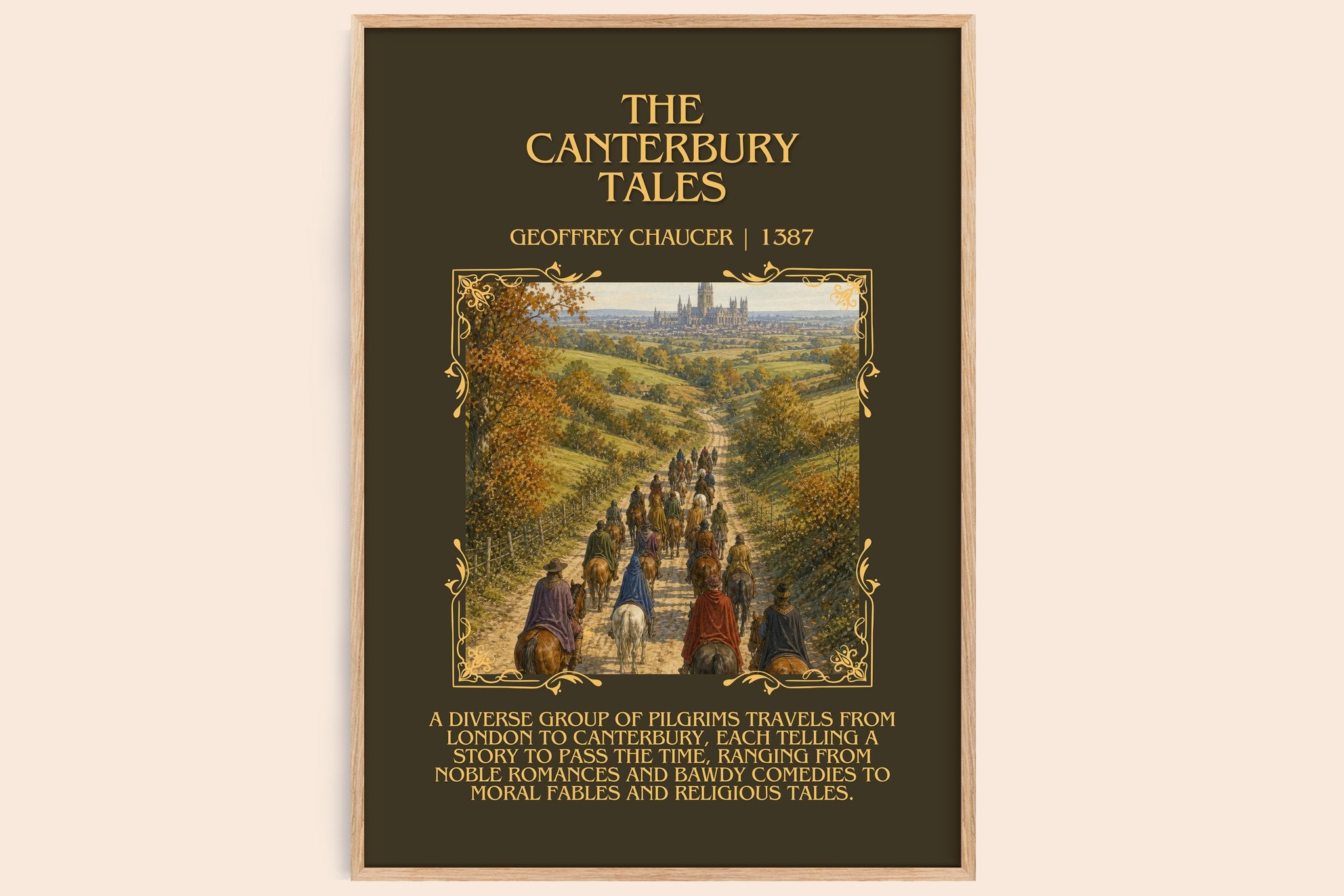 The Canterbury Tales Minimalist Book Poster by Geoffrey Chaucer