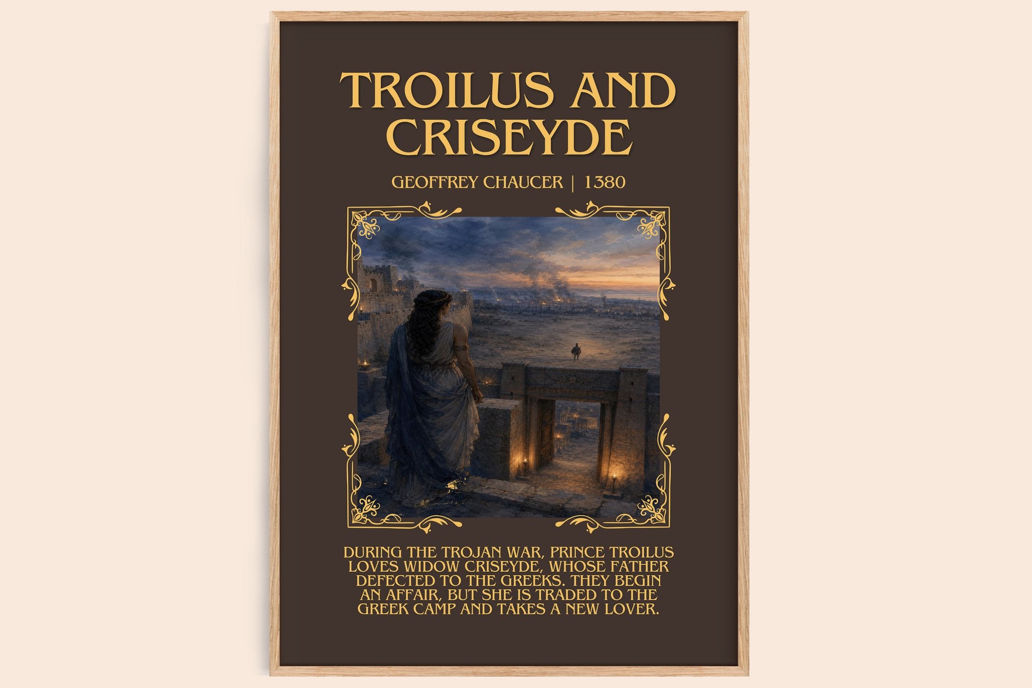 Troilus and Criseyde Minimalist Book Poster by Geoffrey Chaucer