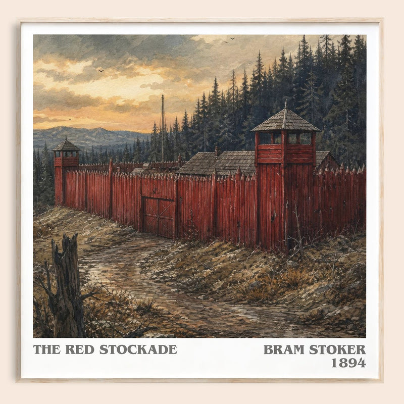 The Red Stockade literary book poster by Bram Stoker – framed literary art print