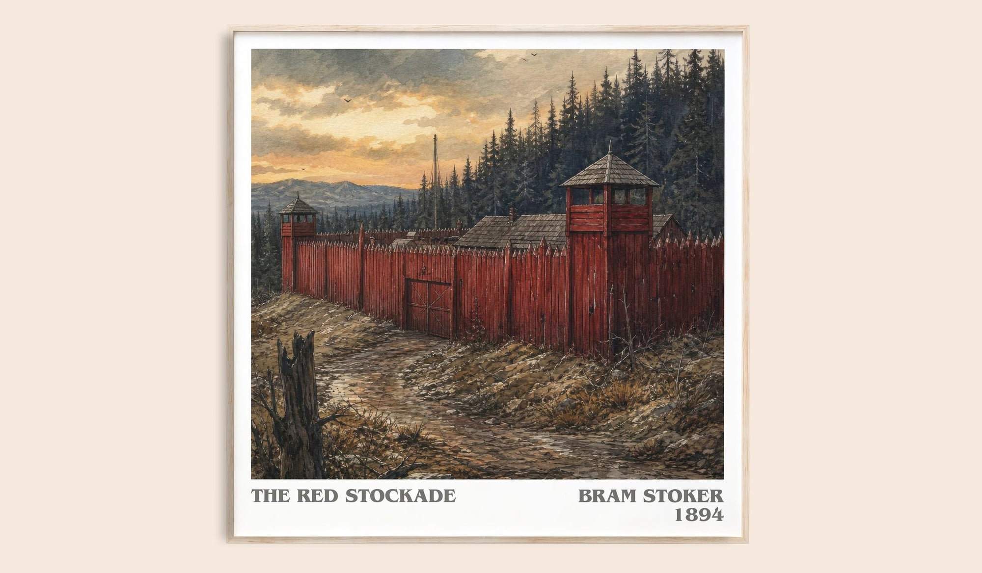 The Red Stockade literary book poster by Bram Stoker – framed literary art print