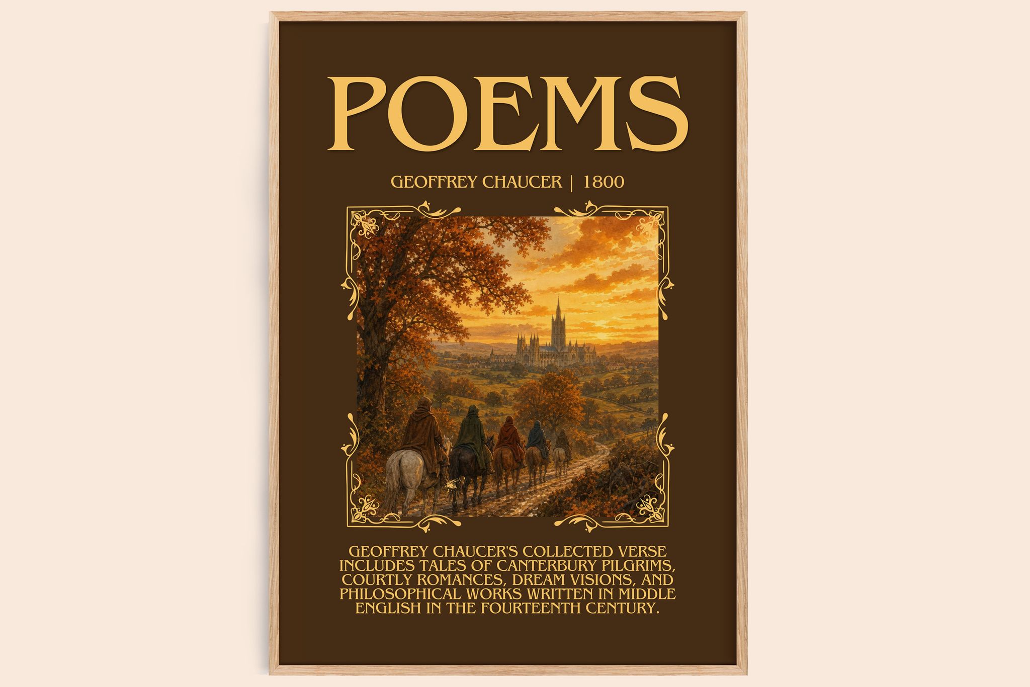 Poems Minimalist Book Poster by Geoffrey Chaucer