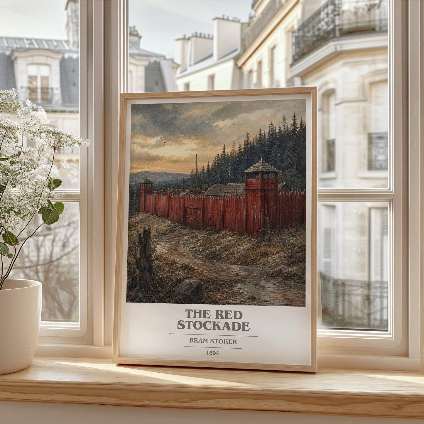 The Red Stockade book cover poster colour and style options – Bram Stoker book art