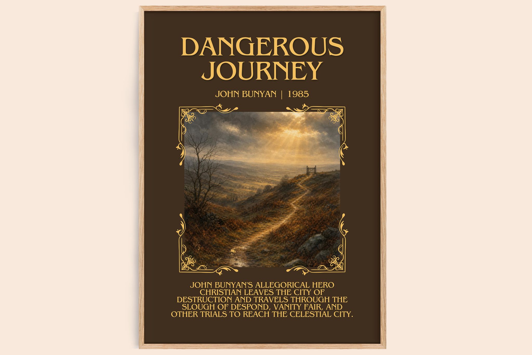 Dangerous journey Minimalist Book Poster by John Bunyan