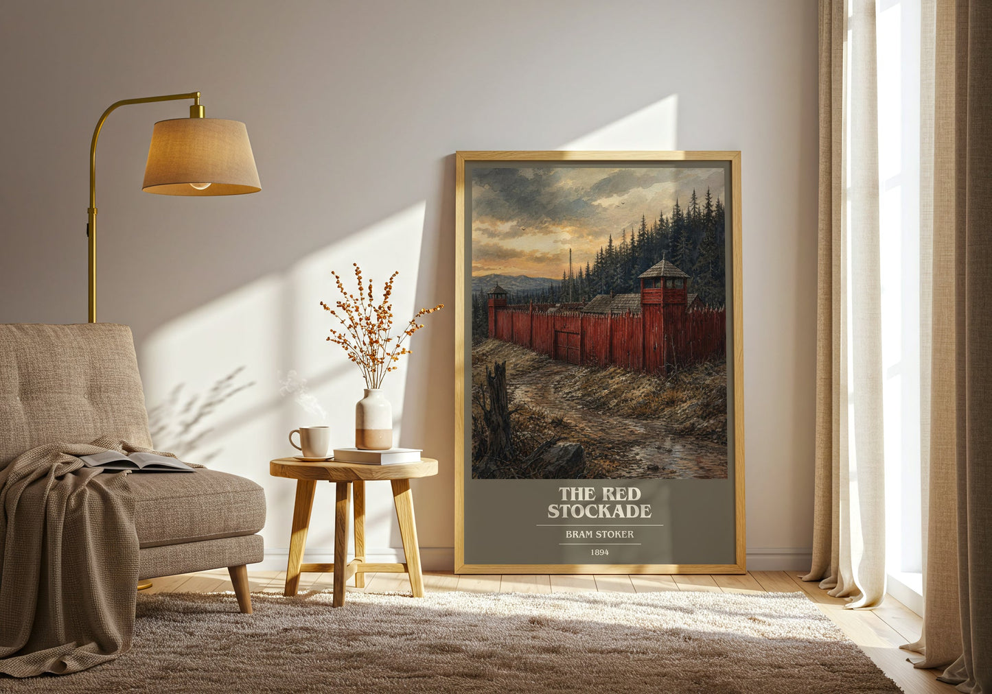 The Red Stockade book cover print on bookshelf – Bram Stoker fan gift