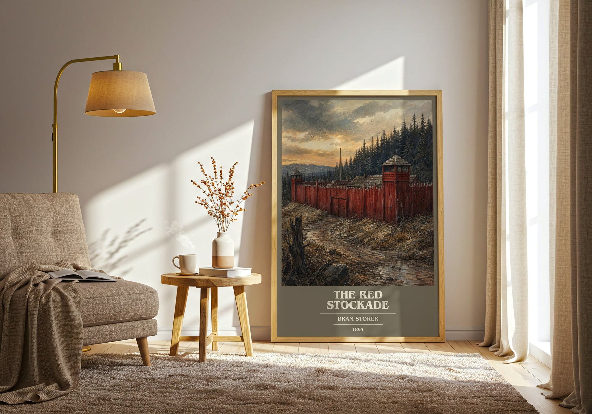 The Red Stockade book cover print on bookshelf – Bram Stoker fan gift