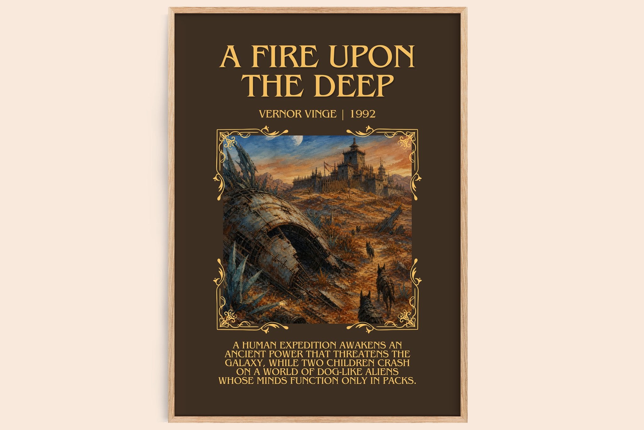 A Fire upon the Deep Minimalist Book Poster by Vernor Vinge