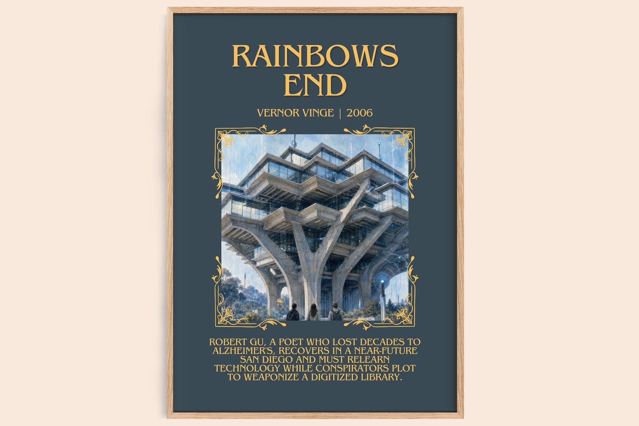 Rainbows End Minimalist Book Poster by Vernor Vinge