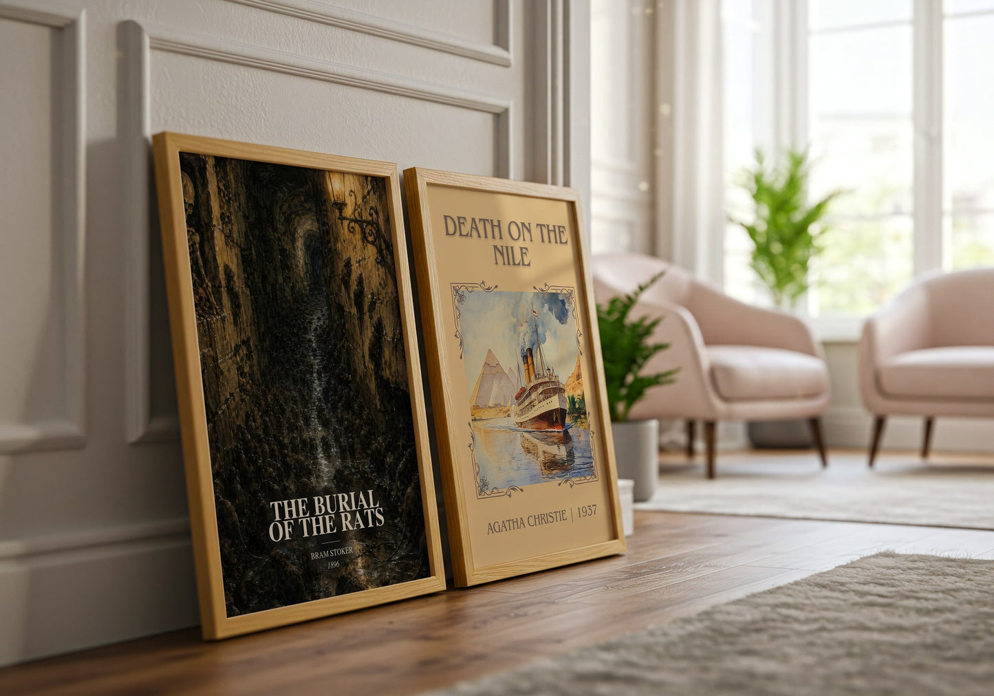The Burial Of The Rats watercolour print framed by window – literary home decor