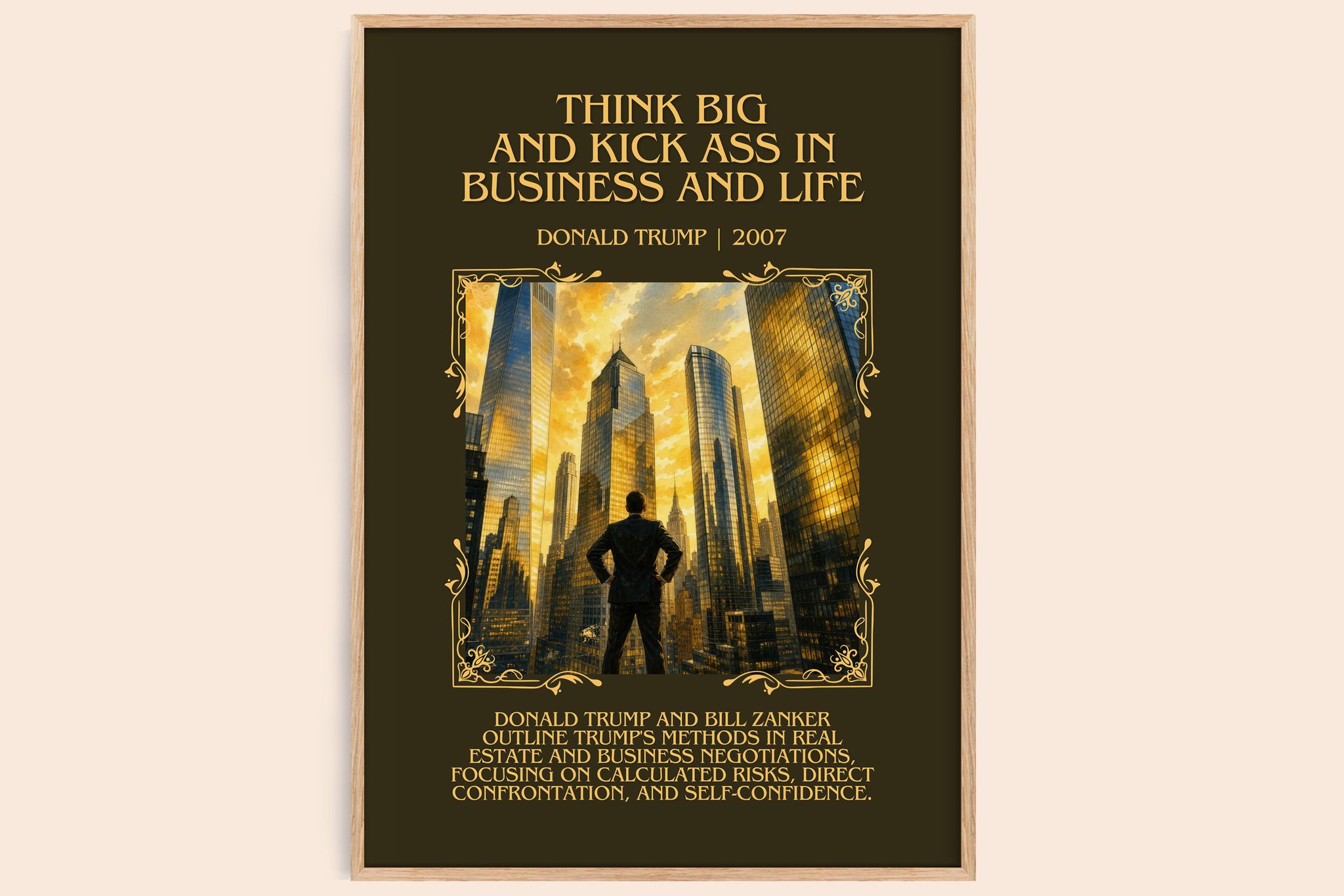 Think big and kick ass in business and life Minimalist Book Poster by Donald Trump