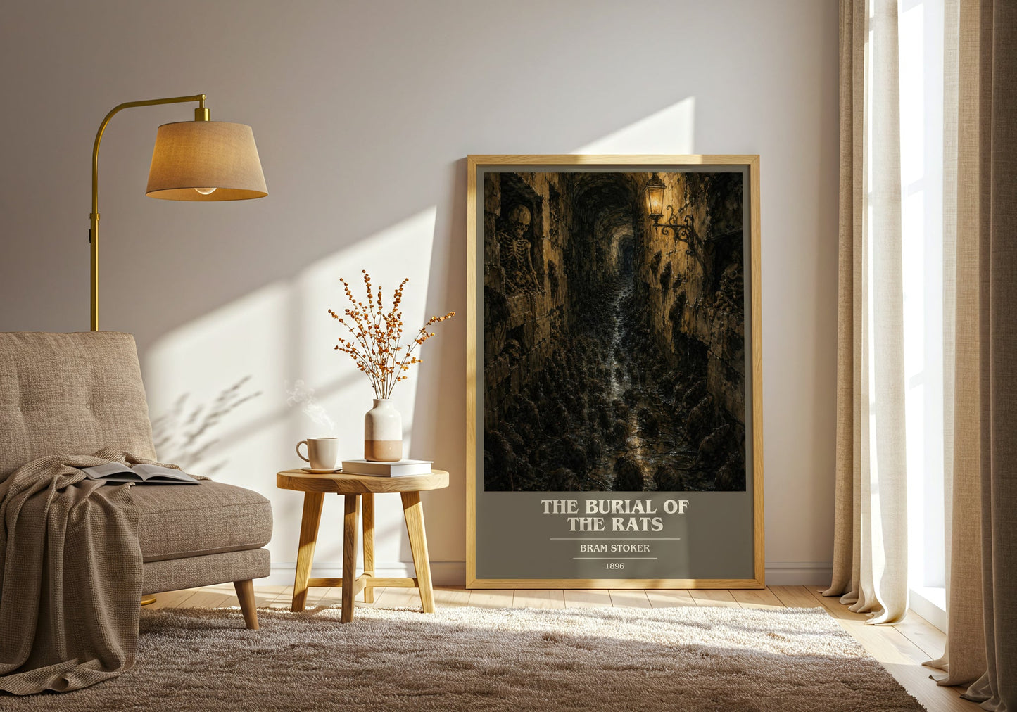The Burial Of The Rats book cover print on bookshelf – Bram Stoker fan gift
