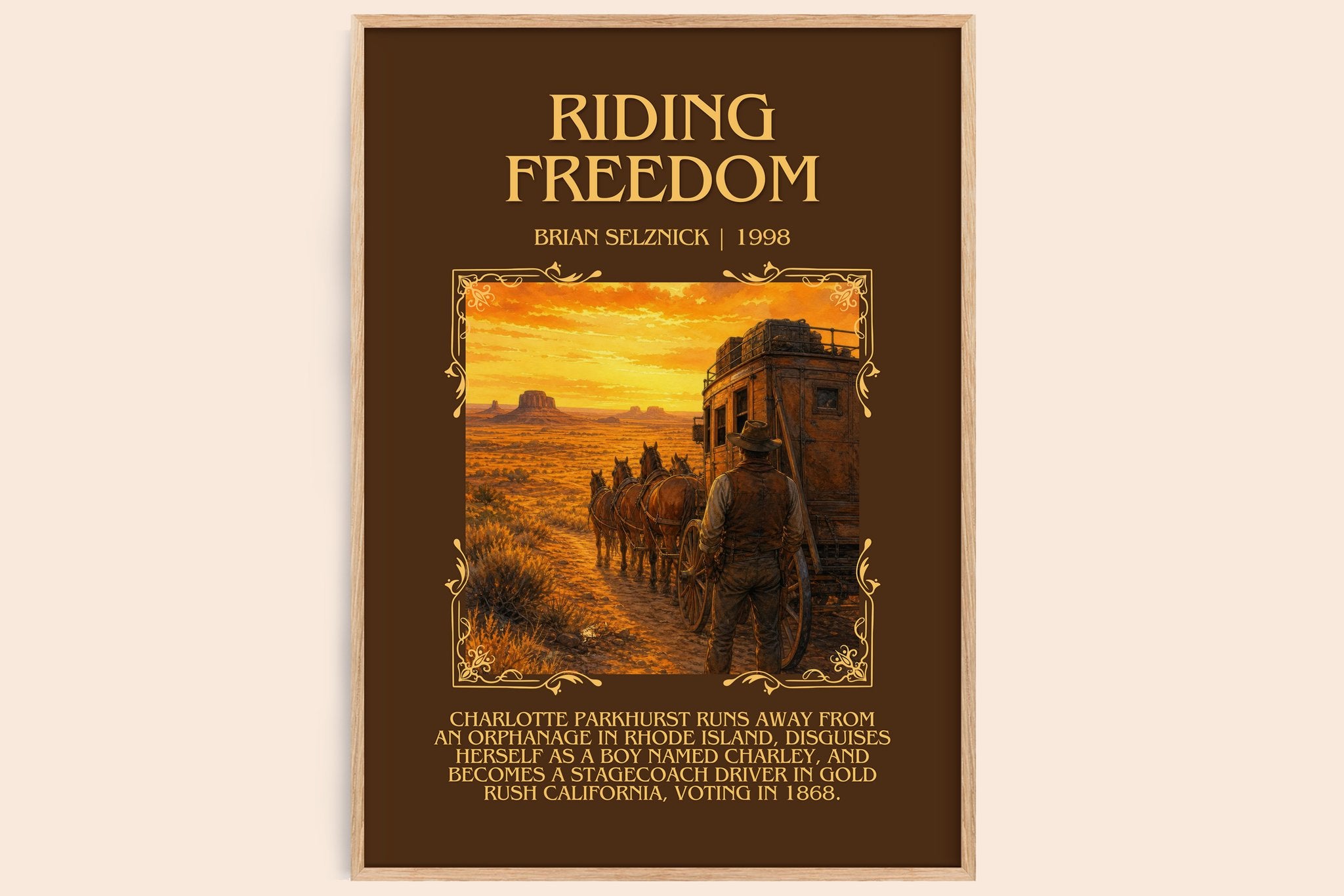 Riding Freedom Minimalist Book Poster by Brian Selznick