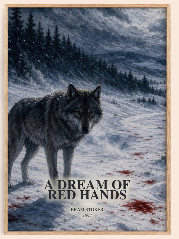 A Dream Of Red Hands watercolour book poster by Bram Stoker – framed literary art print