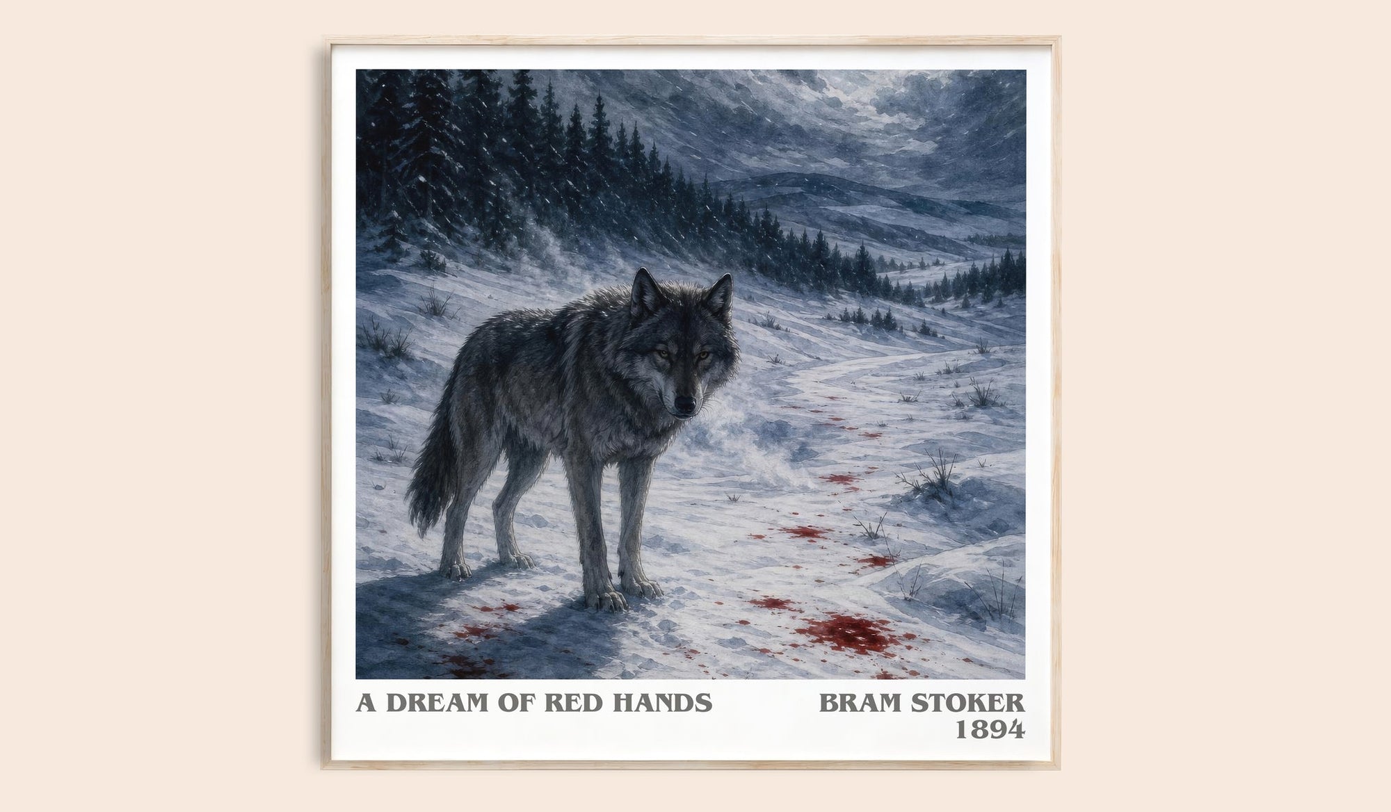 A Dream Of Red Hands literary book poster by Bram Stoker – framed literary art print
