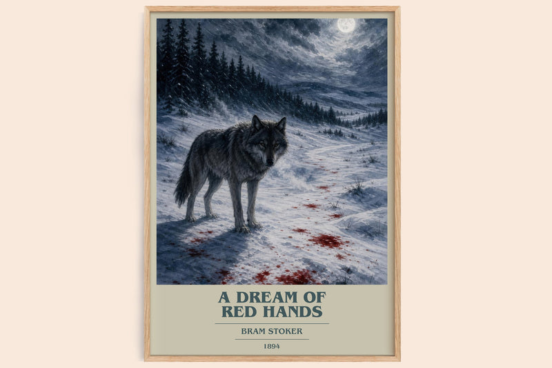 A Dream Of Red Hands book cover book poster by Bram Stoker – framed literary art print
