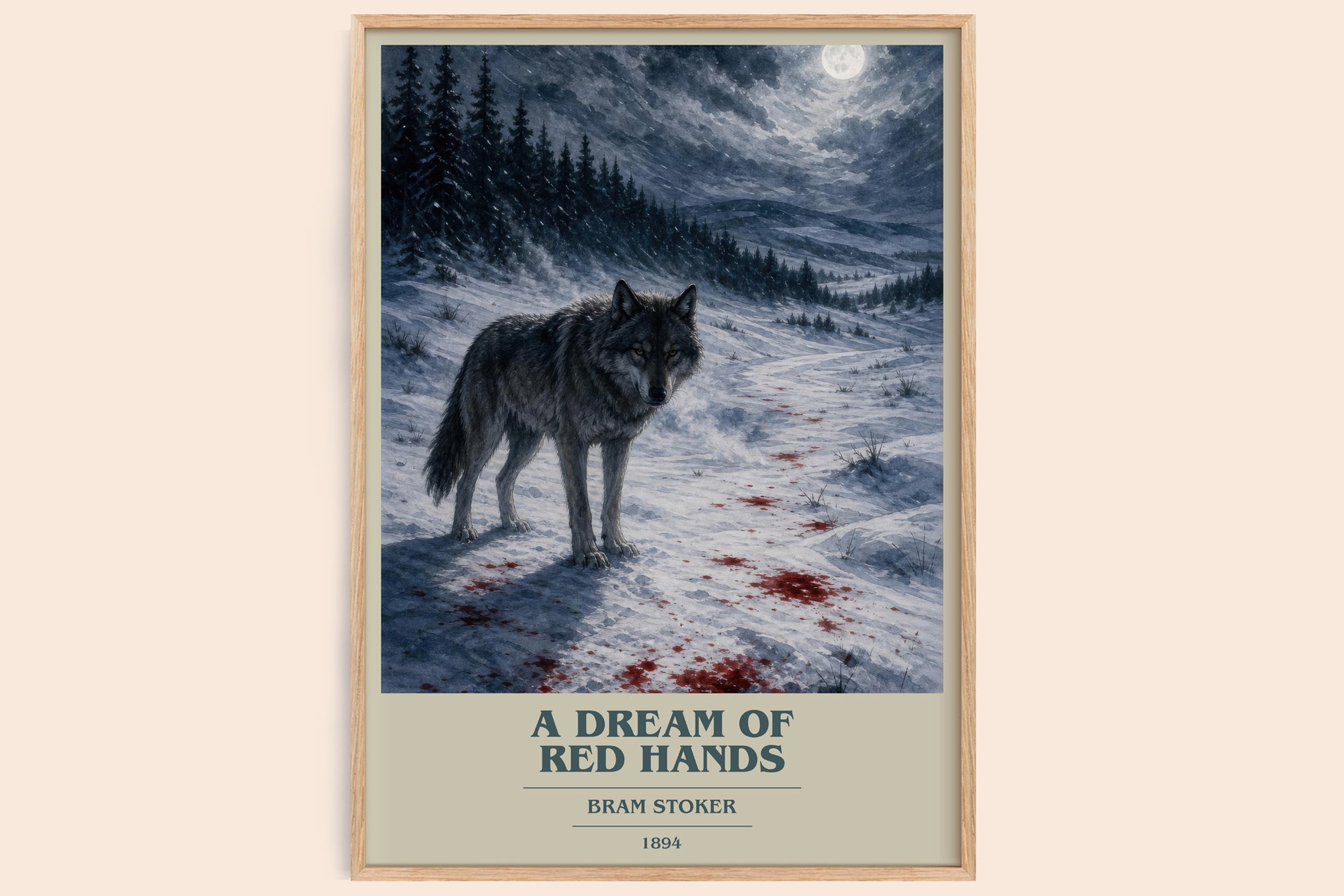 A Dream Of Red Hands book cover book poster by Bram Stoker – framed literary art print