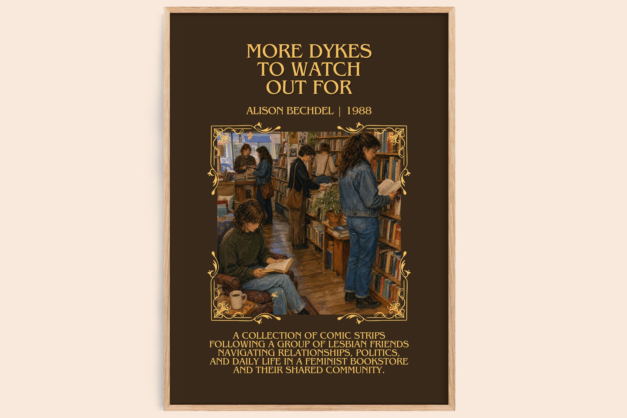 More dykes to watch out for Minimalist Book Poster by Alison Bechdel