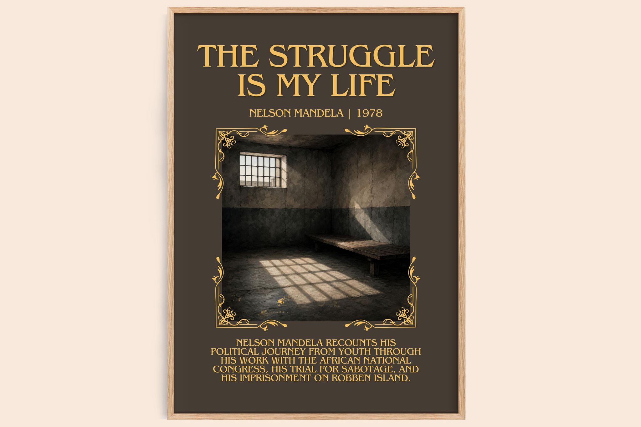 The Struggle Is My Life Minimalist Book Poster by Nelson Mandela