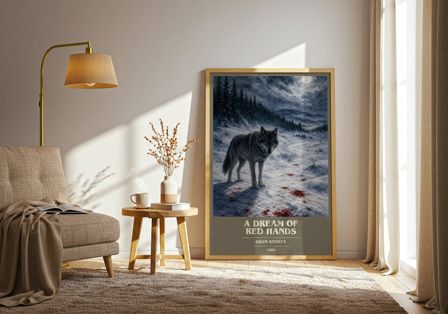 A Dream Of Red Hands book cover print on bookshelf – Bram Stoker fan gift