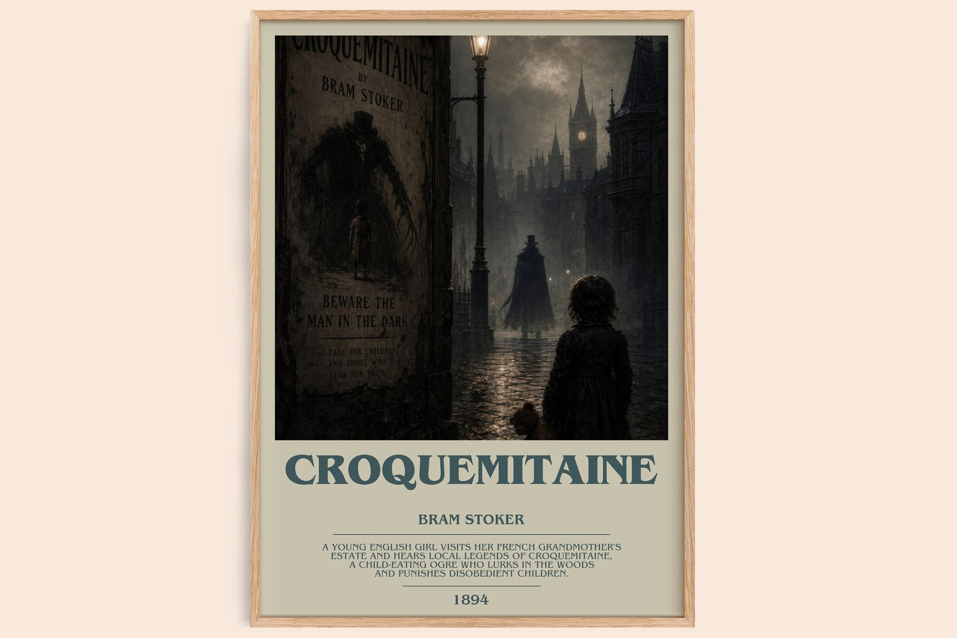 Croquemitaine bookish book poster by Bram Stoker – framed literary art print