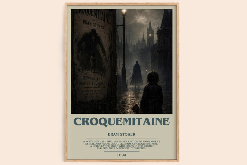 Croquemitaine bookish book poster by Bram Stoker – framed literary art print