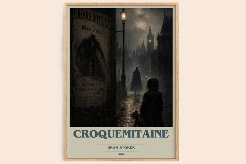 Croquemitaine book cover book poster by Bram Stoker – framed literary art print