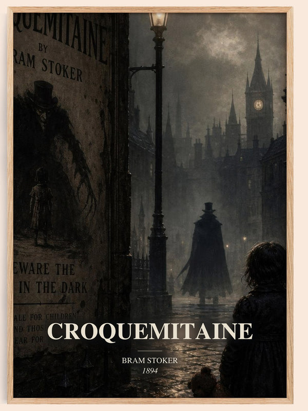Croquemitaine watercolour book poster by Bram Stoker – framed literary art print