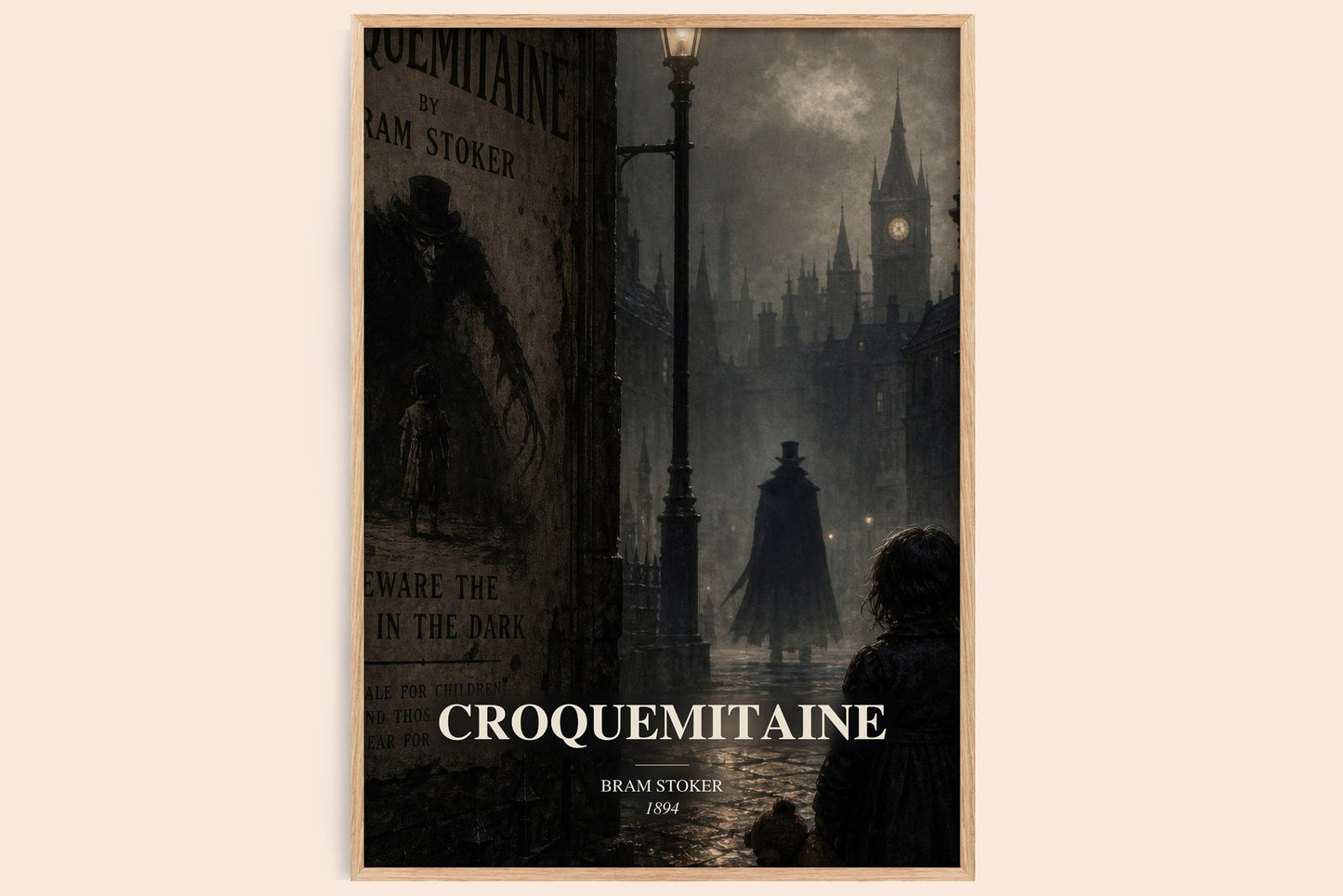 Croquemitaine watercolour book poster by Bram Stoker – framed literary art print