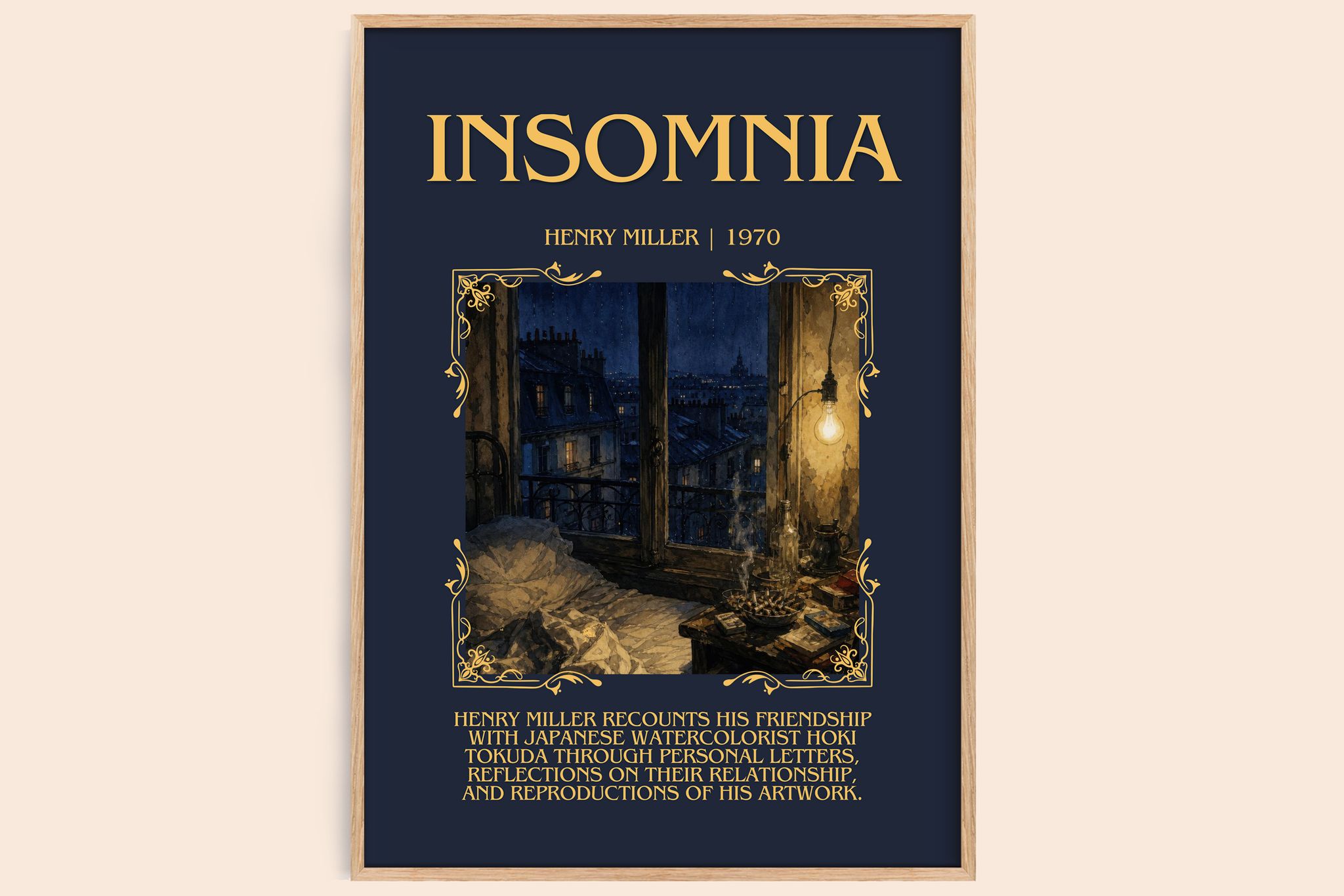 Insomnia Minimalist Book Poster by Henry Miller