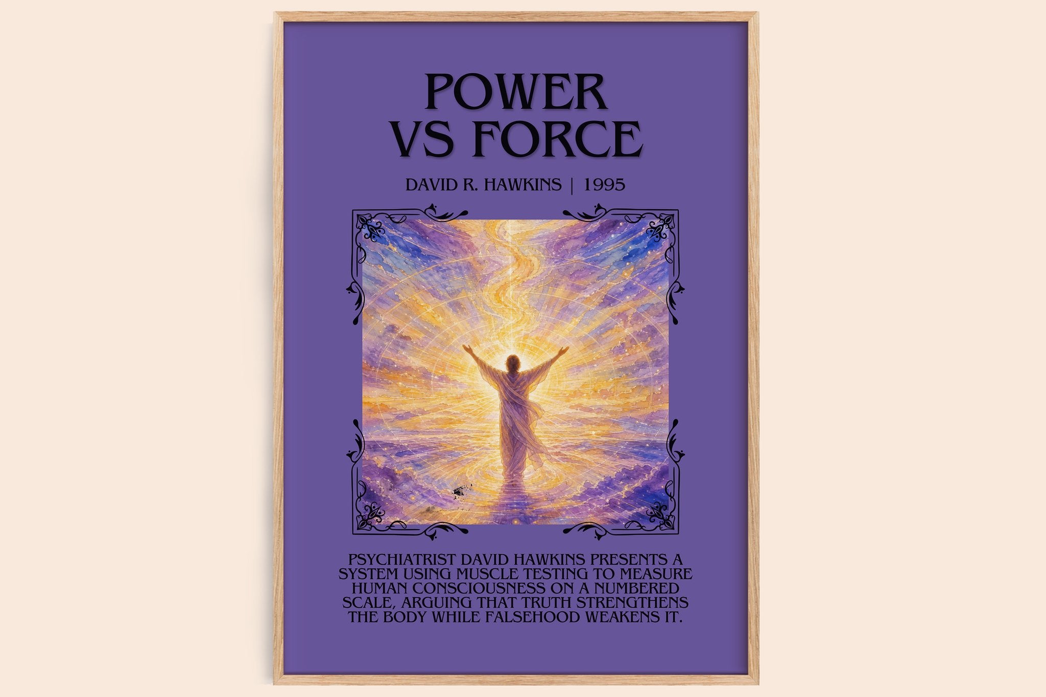 Power vs Force Minimalist Book Poster by David R. Hawkins