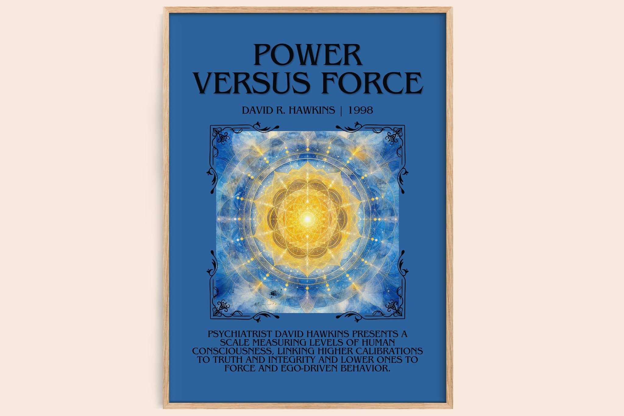Power versus force Minimalist Book Poster by David R. Hawkins