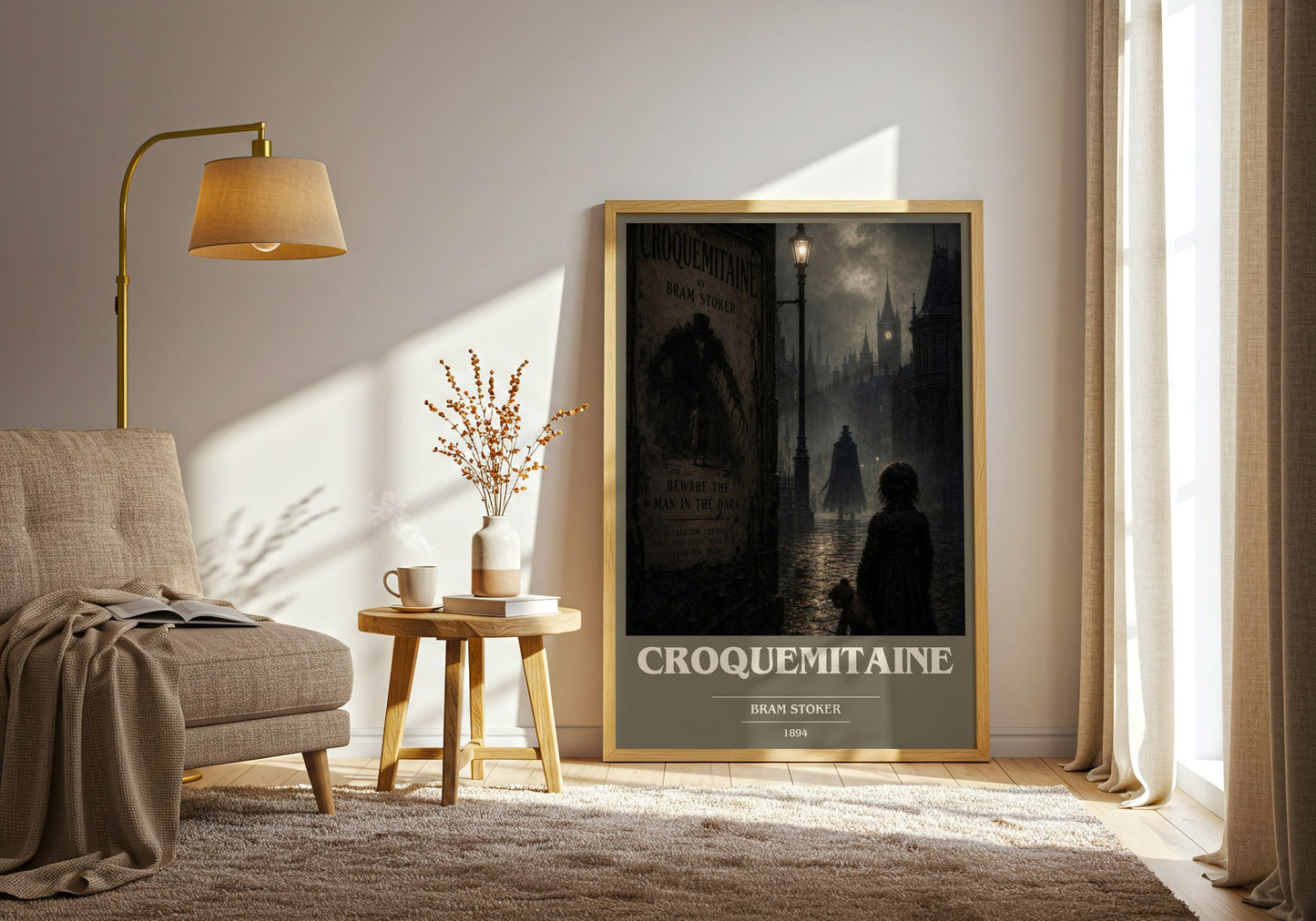 Croquemitaine book cover print on bookshelf – Bram Stoker fan gift