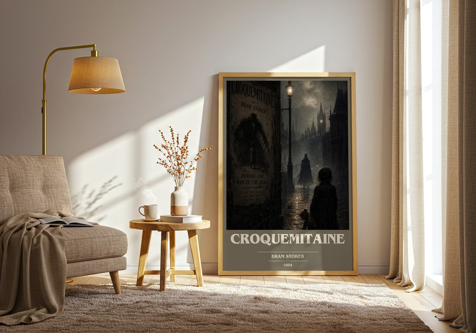 Croquemitaine book cover print on bookshelf – Bram Stoker fan gift
