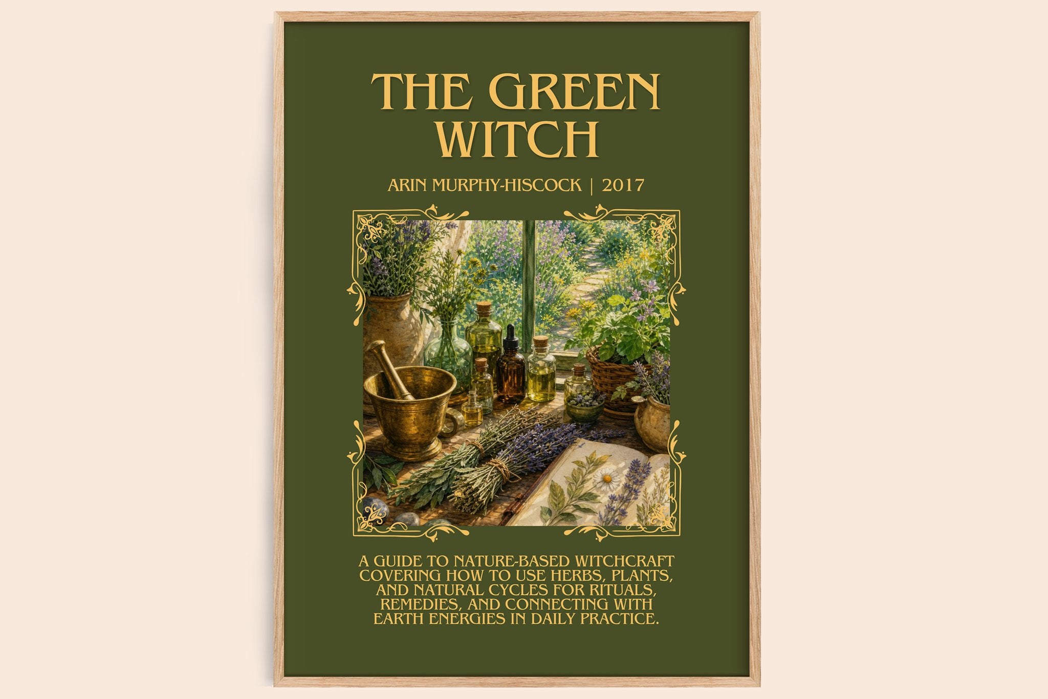 The Green Witch Minimalist Book Poster by Arin Murphy-Hiscock