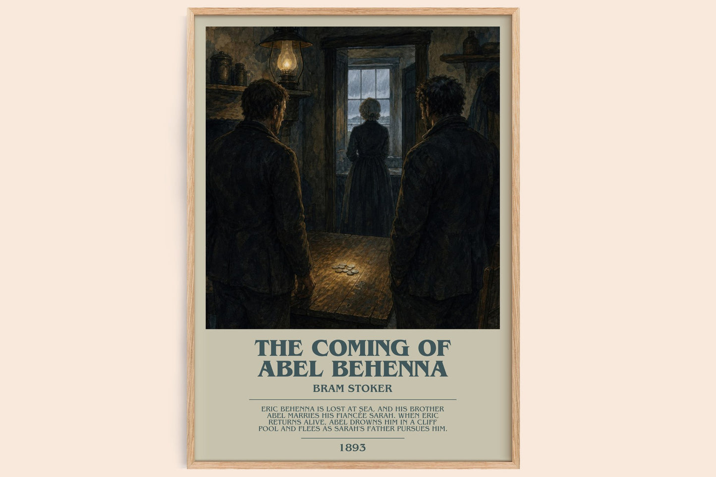 The Coming Of Abel Behenna bookish book poster by Bram Stoker – framed literary art print
