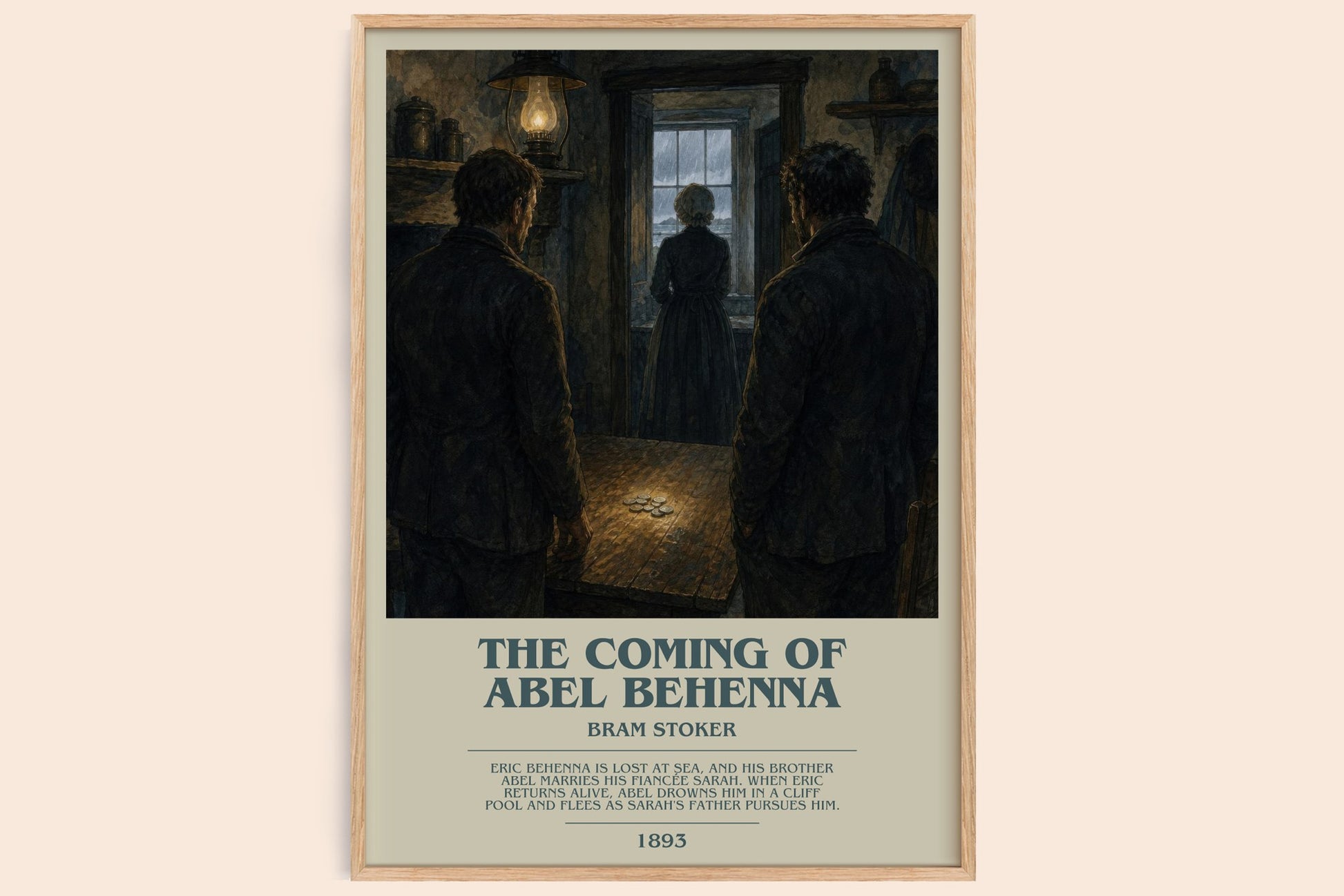 The Coming Of Abel Behenna bookish book poster by Bram Stoker – framed literary art print