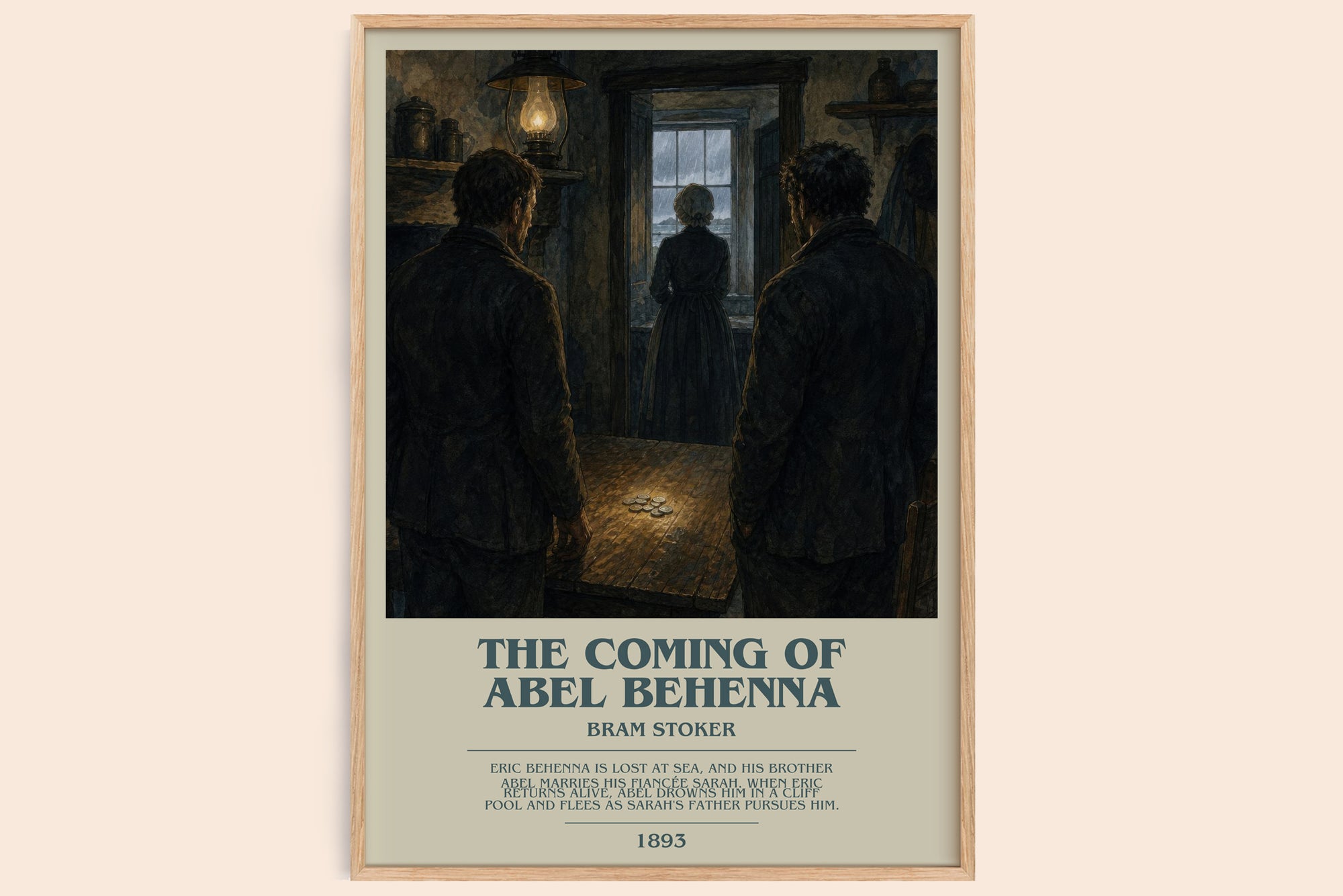 The Coming Of Abel Behenna bookish book poster by Bram Stoker – framed literary art print