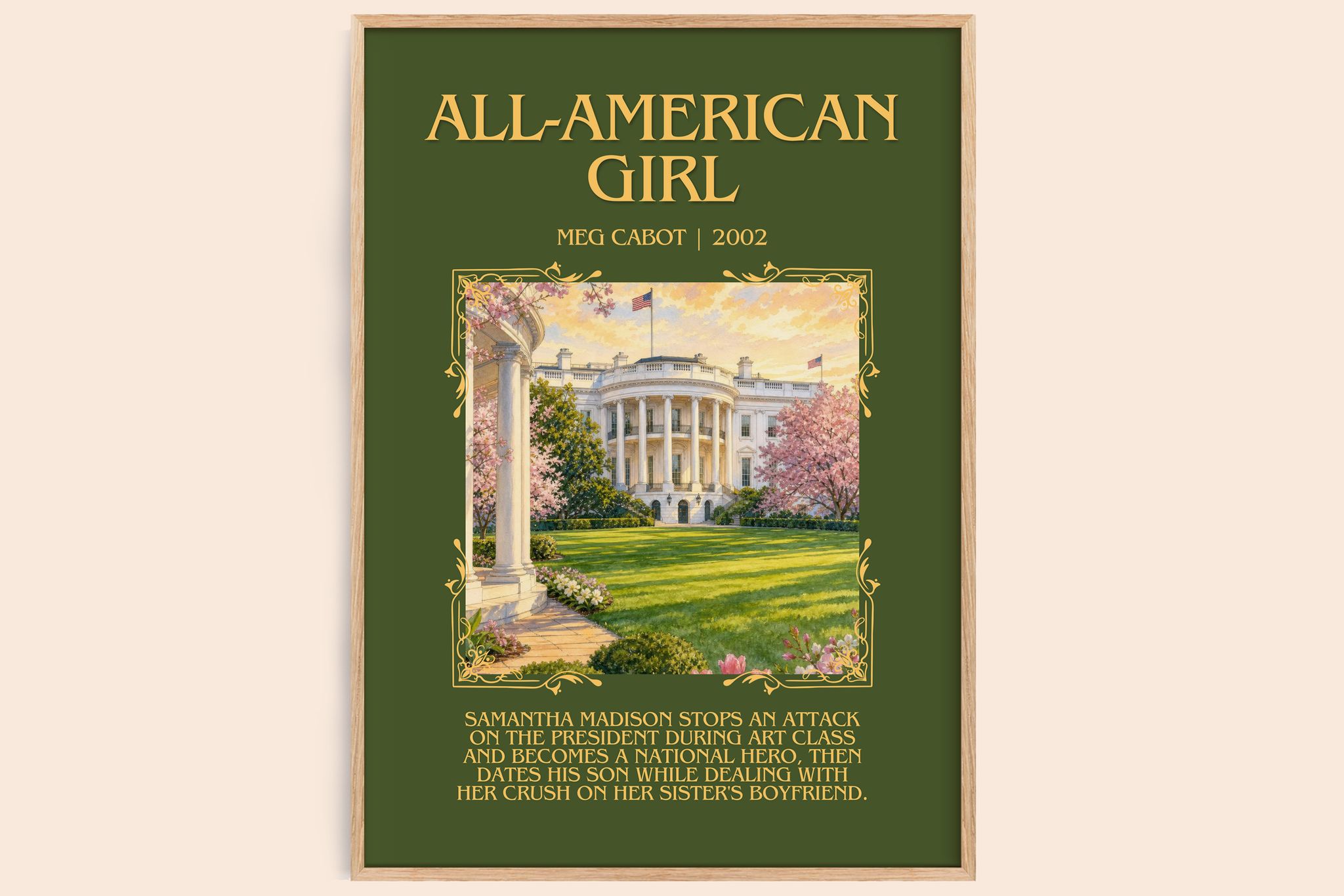 All-American Girl Minimalist Book Poster by Meg Cabot