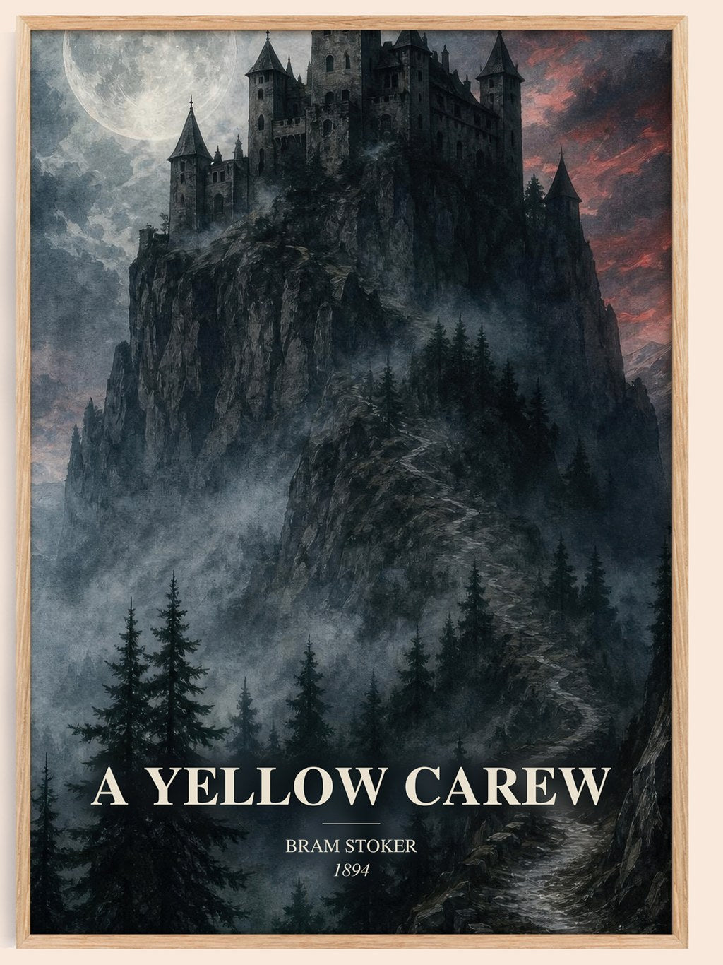 A Yellow Carew watercolour book poster by Bram Stoker – framed literary art print