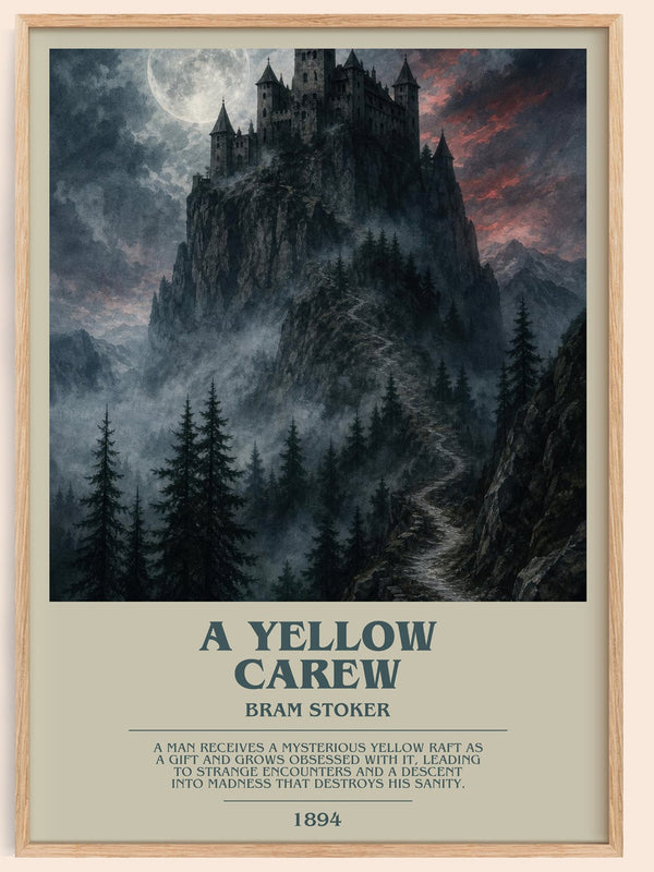 A Yellow Carew bookish book poster by Bram Stoker – framed literary art print