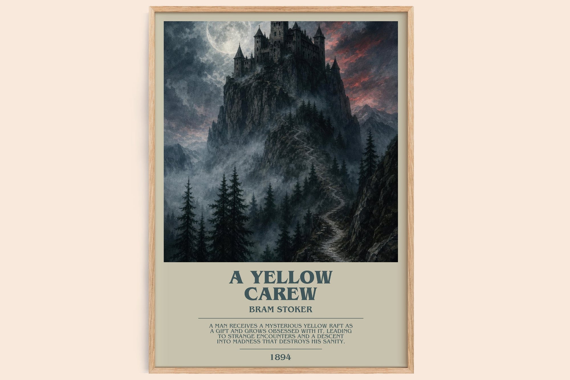 A Yellow Carew bookish book poster by Bram Stoker – framed literary art print