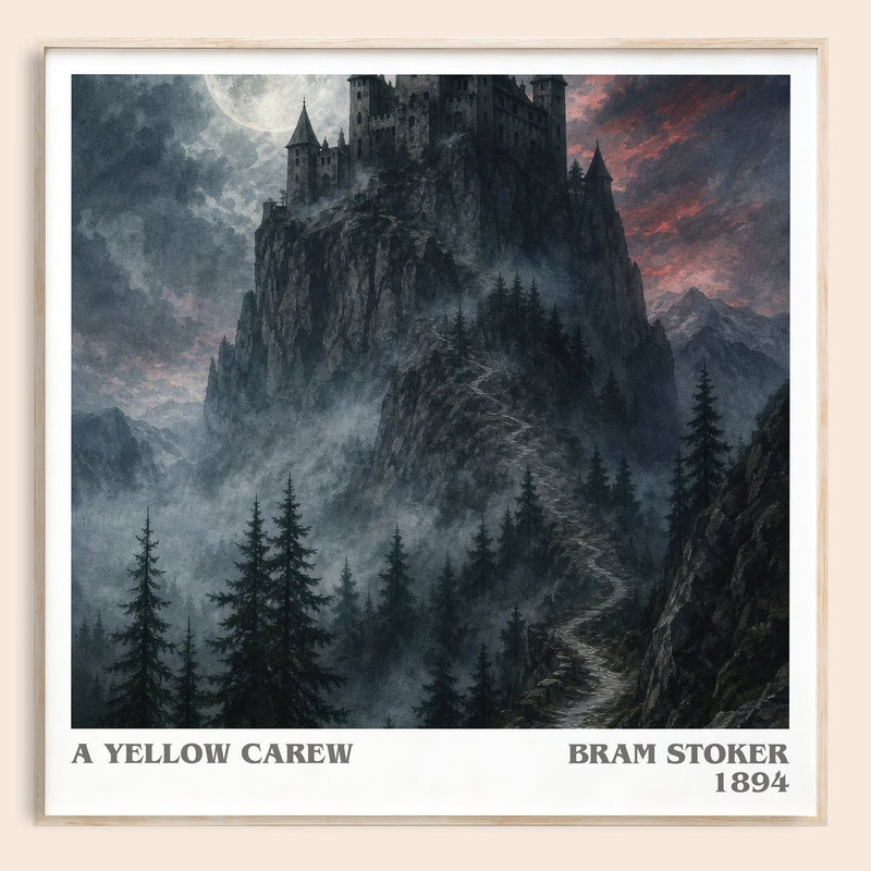 A Yellow Carew literary book poster by Bram Stoker – framed literary art print