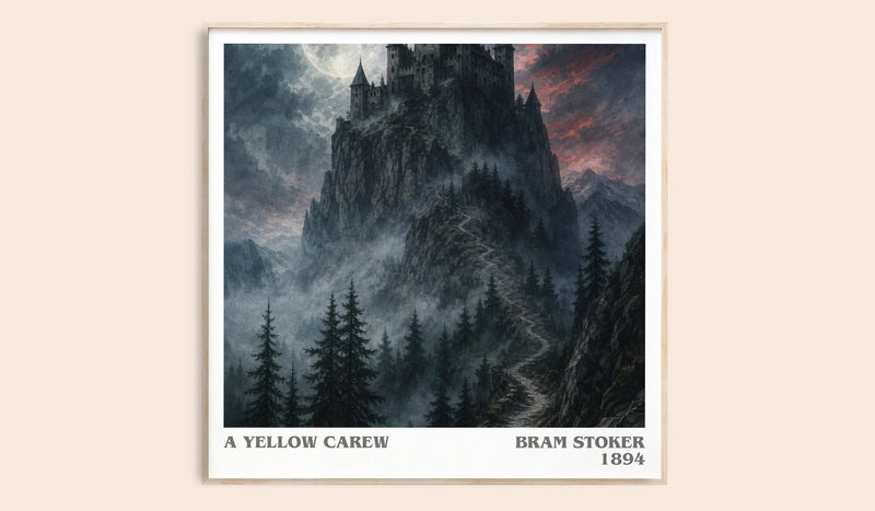 A Yellow Carew literary book poster by Bram Stoker – framed literary art print