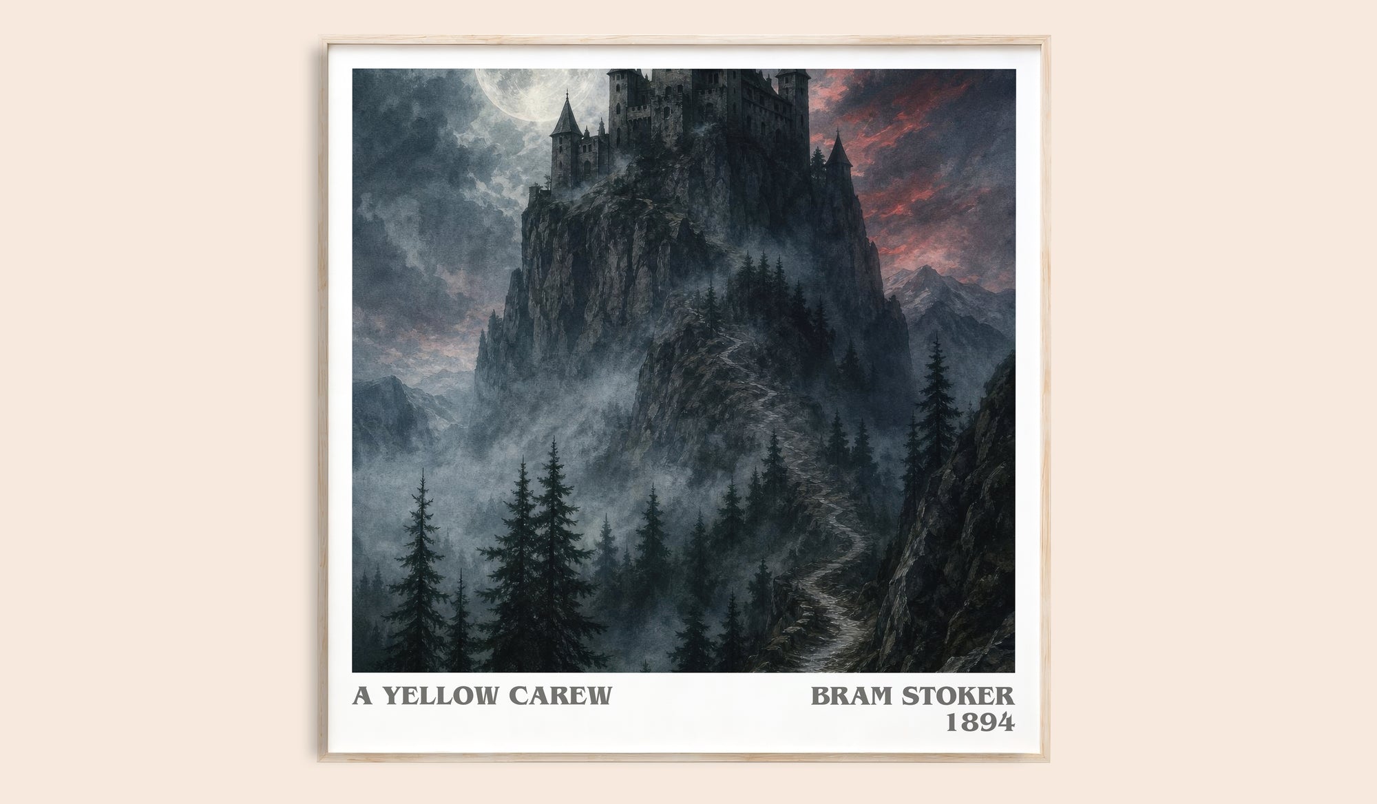 A Yellow Carew literary book poster by Bram Stoker – framed literary art print