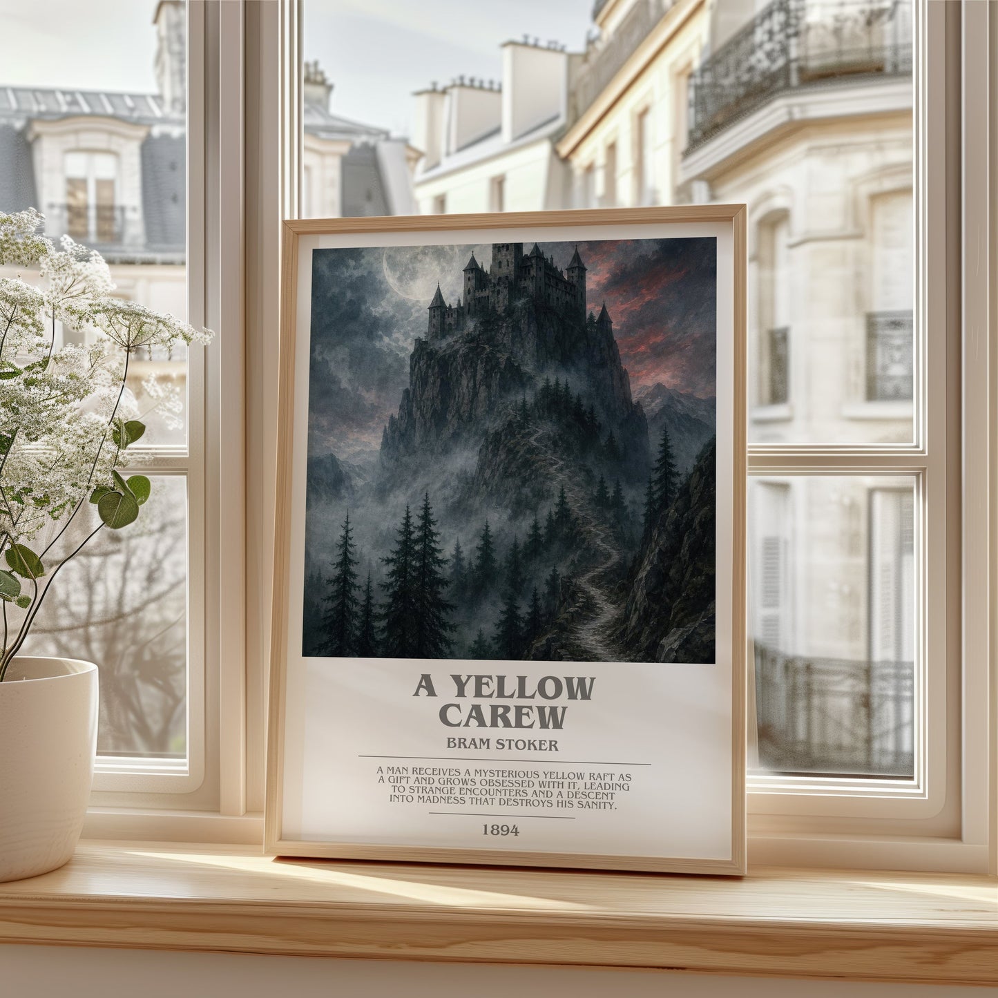 A Yellow Carew bookish poster colour and style options – Bram Stoker book art