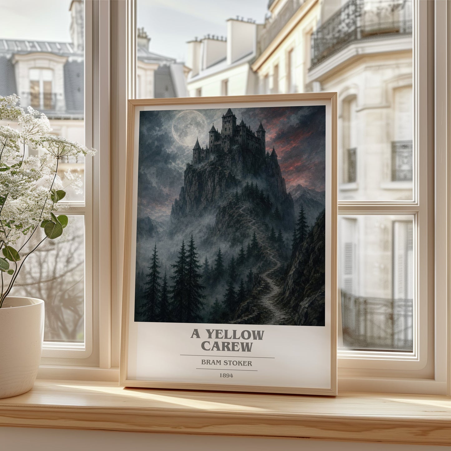 A Yellow Carew book cover poster colour and style options – Bram Stoker book art
